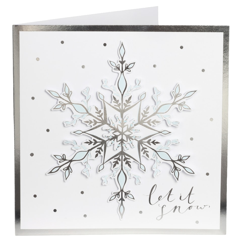 Tesco Snowflake Luxury Christmas Cards 5 Pack