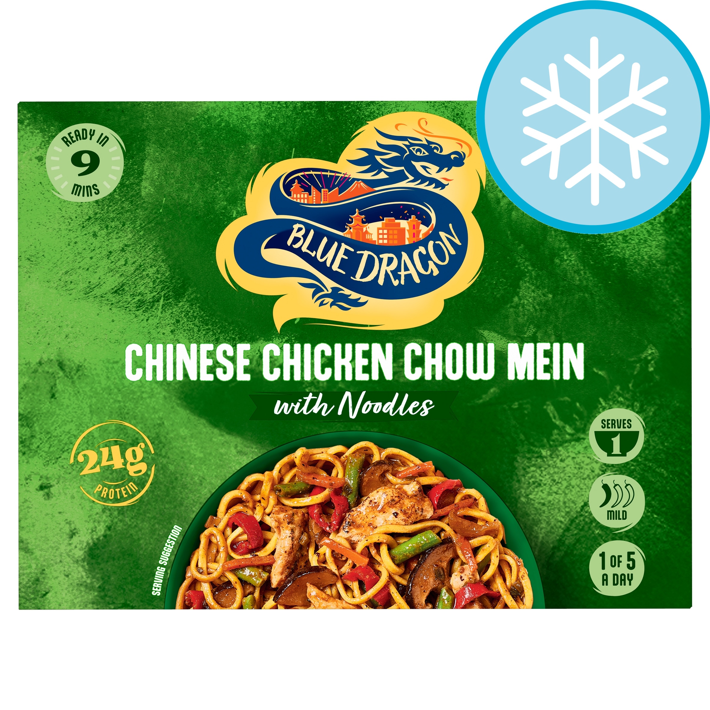 Blue Dragon Chinese Chicken Chow Mein Noodles Ready Meal 400g