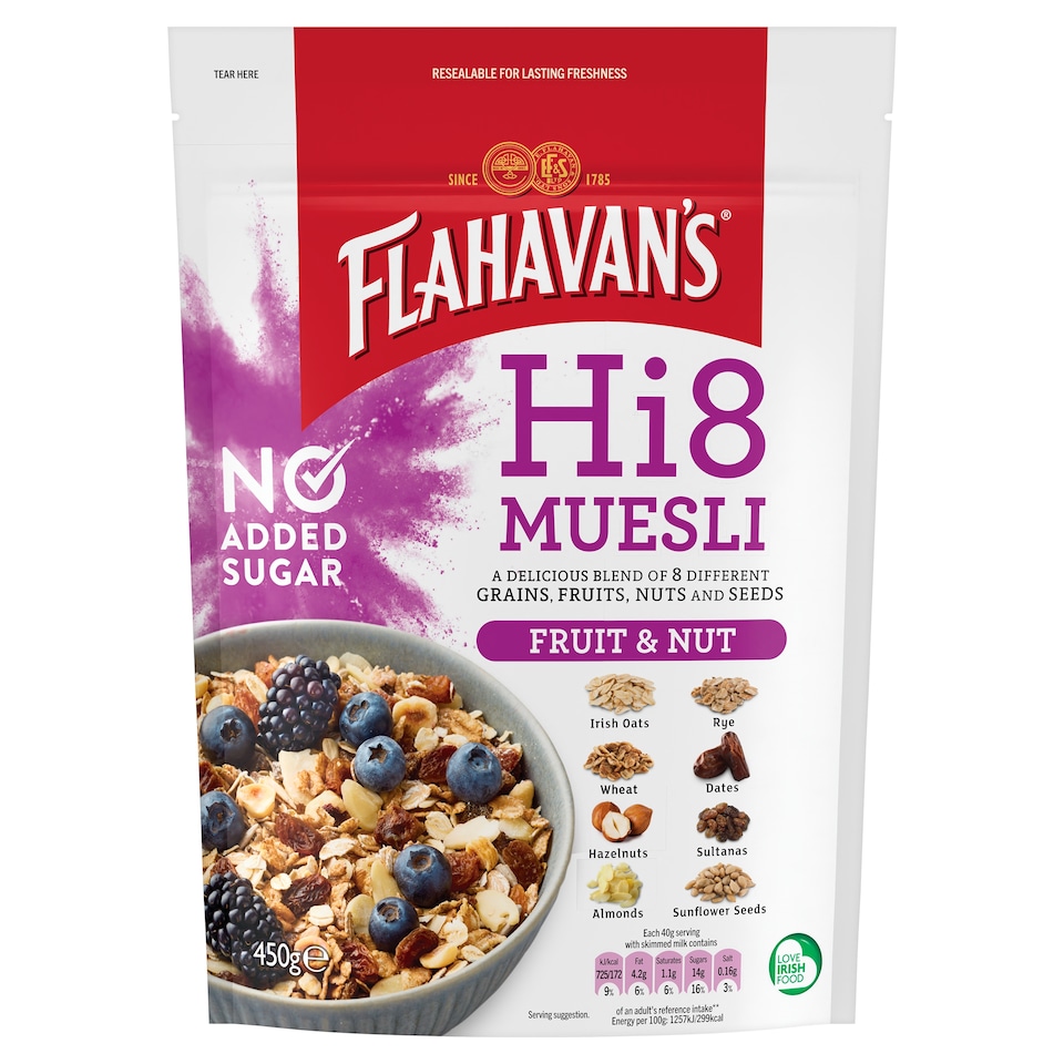 image 1 of Flahavan's Hi8 Muesli - Fruit & Nut 450g