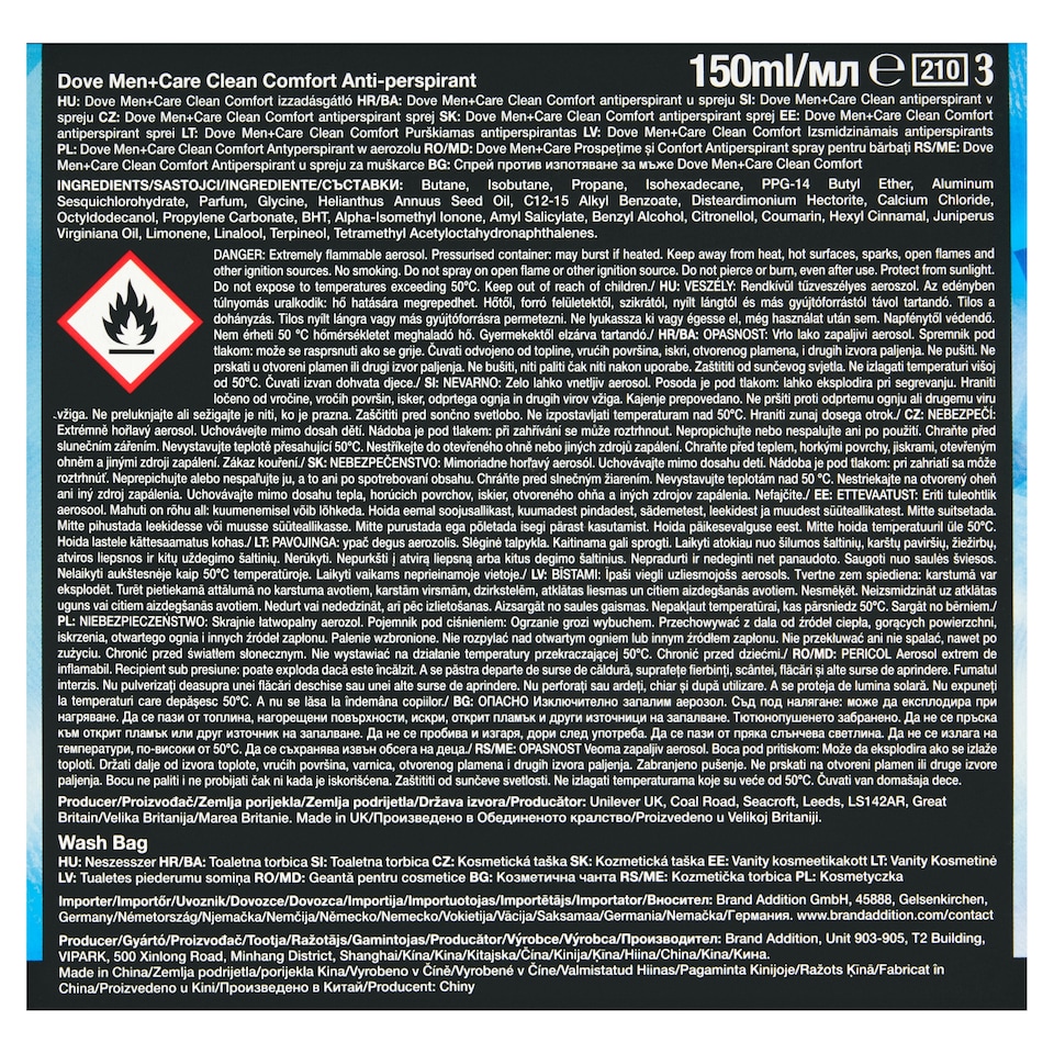 Obrázek 1 pro produkt Dove Men+Care CleanComfort kosmetická taška pro muže