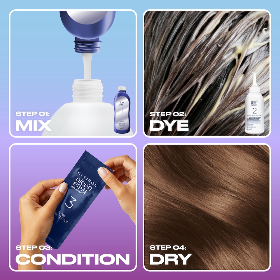 image 1 of CLAIROL NICE'N EASY TONE+GLOSS SEMI PERMANENT HAIR DYE - 600/755 LIGHT BROWN
