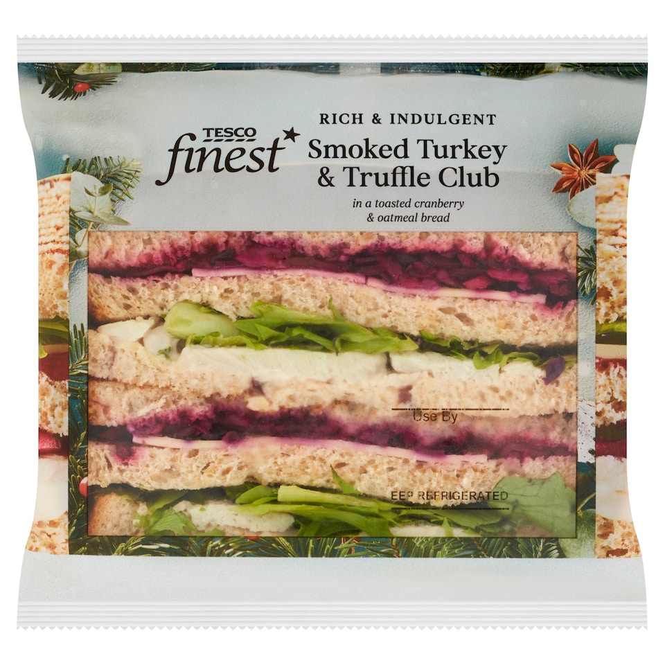 Tesco Finest Smoked Turkey & Truffle Club Sandwich Tesco Groceries