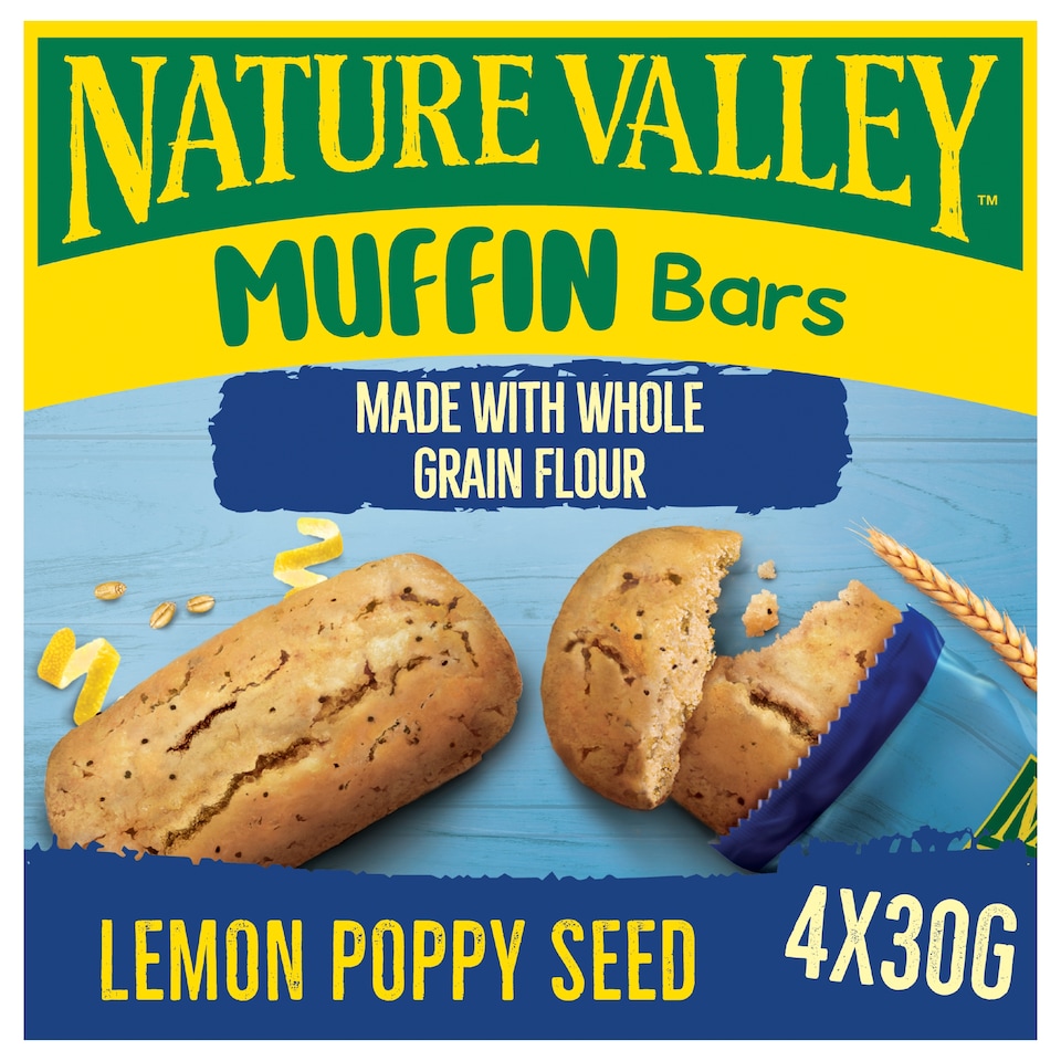 Nature Valley Soft Baked Lemon Poppy Seed Muffin Bars 4 x 30g