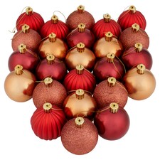 Tesco 24 Pack Traditional Baubles