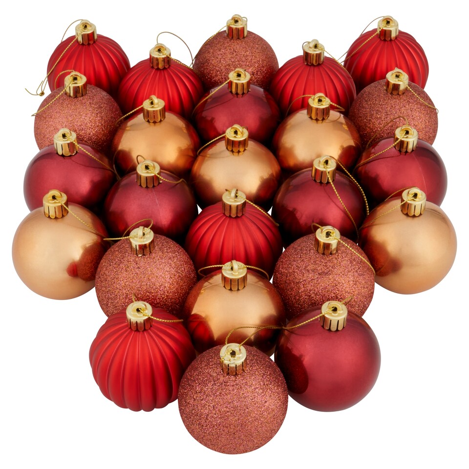Tesco 24 Pack Traditional Baubles