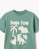 image 5 of F&F Boys Pure Cotton Dinosaur T-Shirt in Teal