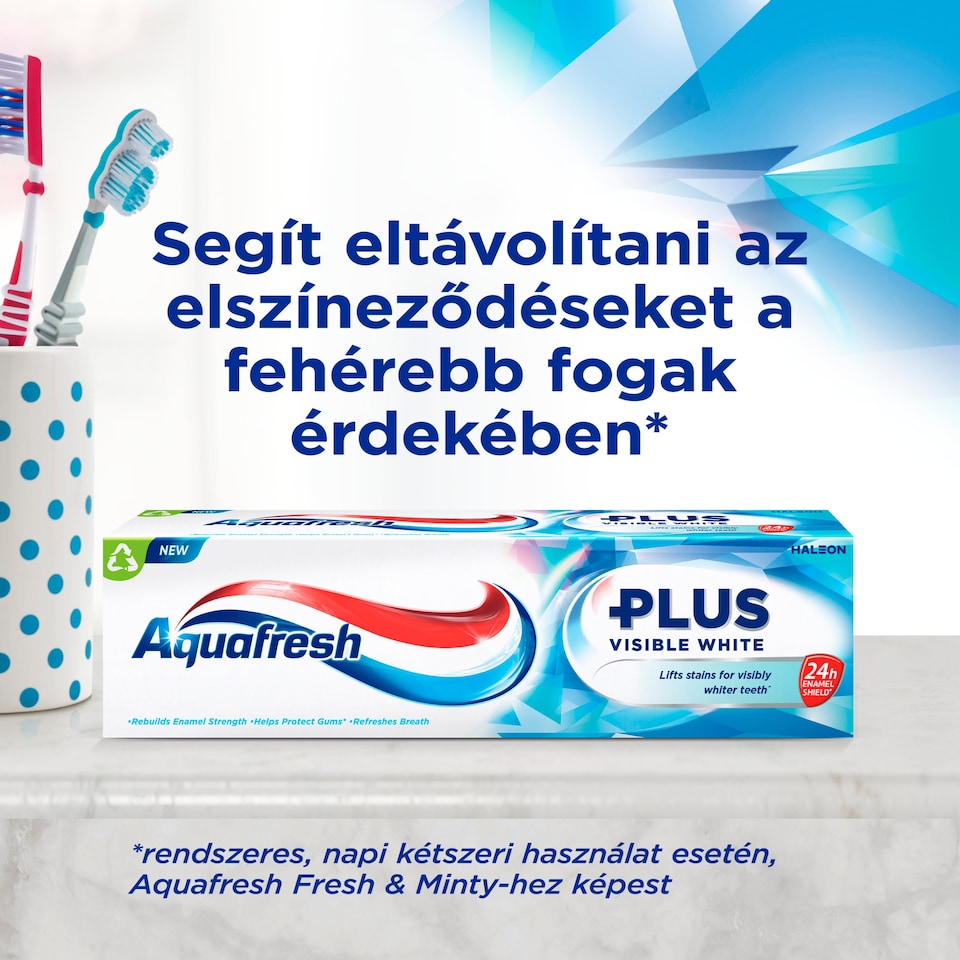 Aquafresh Plus Visible White fluoridos fogkrém 75 ml  1. kép