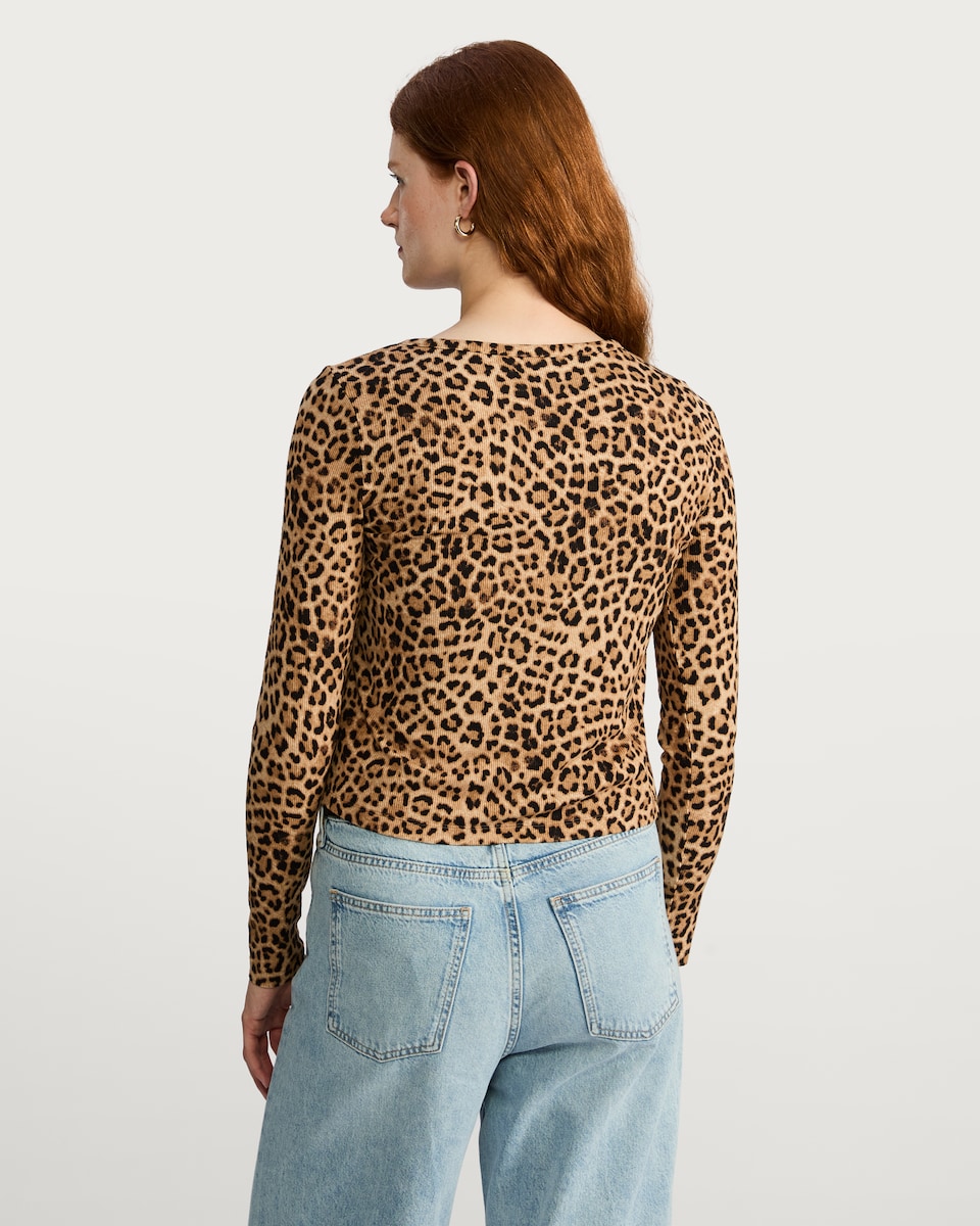 image 1 of F&F 2 in 1 Leopard Print Vest and Cardigan in Multi Brown