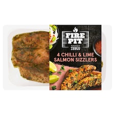 Tesco Fire Pit 4 Chilli & Lime Salmon Sizzlers 180G