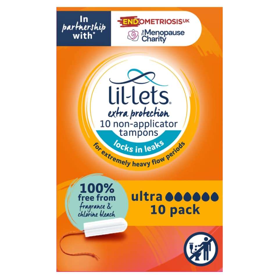 Lil Lets Non Applicator Ultra Tampons 10 Pack