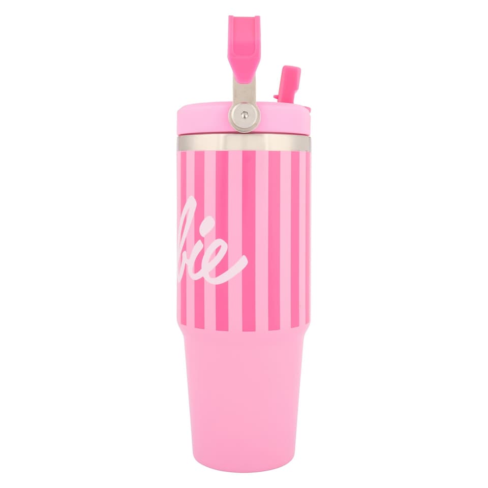 image 1 of Barbie Stripe Top Handle Hydra Tourer Water Bottle 900ml