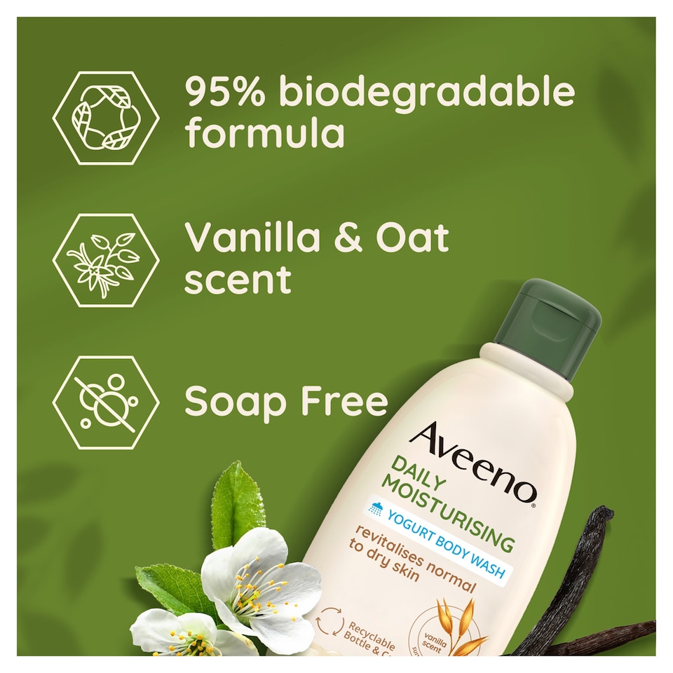 image 1 of Aveeno Vanilla And Oats Bodywash 300Mls