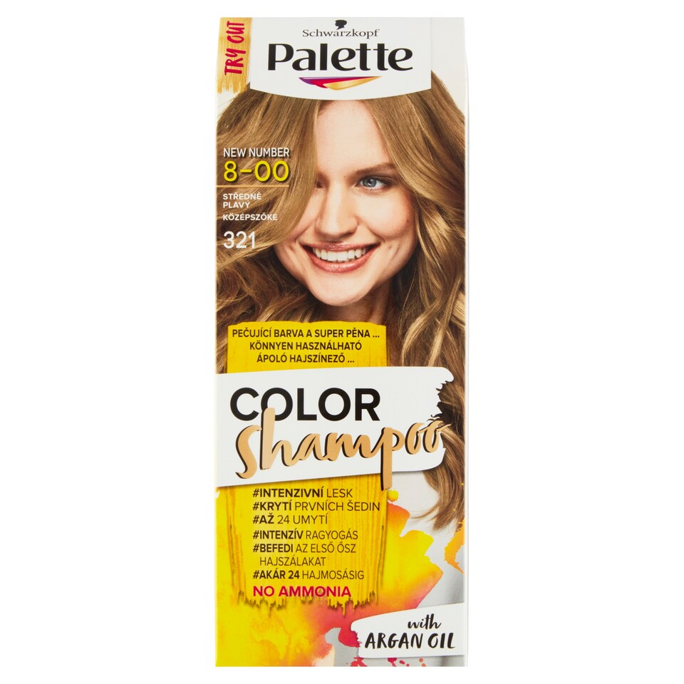 obrázok 1 z Schwarzkopf Palette Color Shampoo farba na vlasy Stredneplavý 8-00 (321)