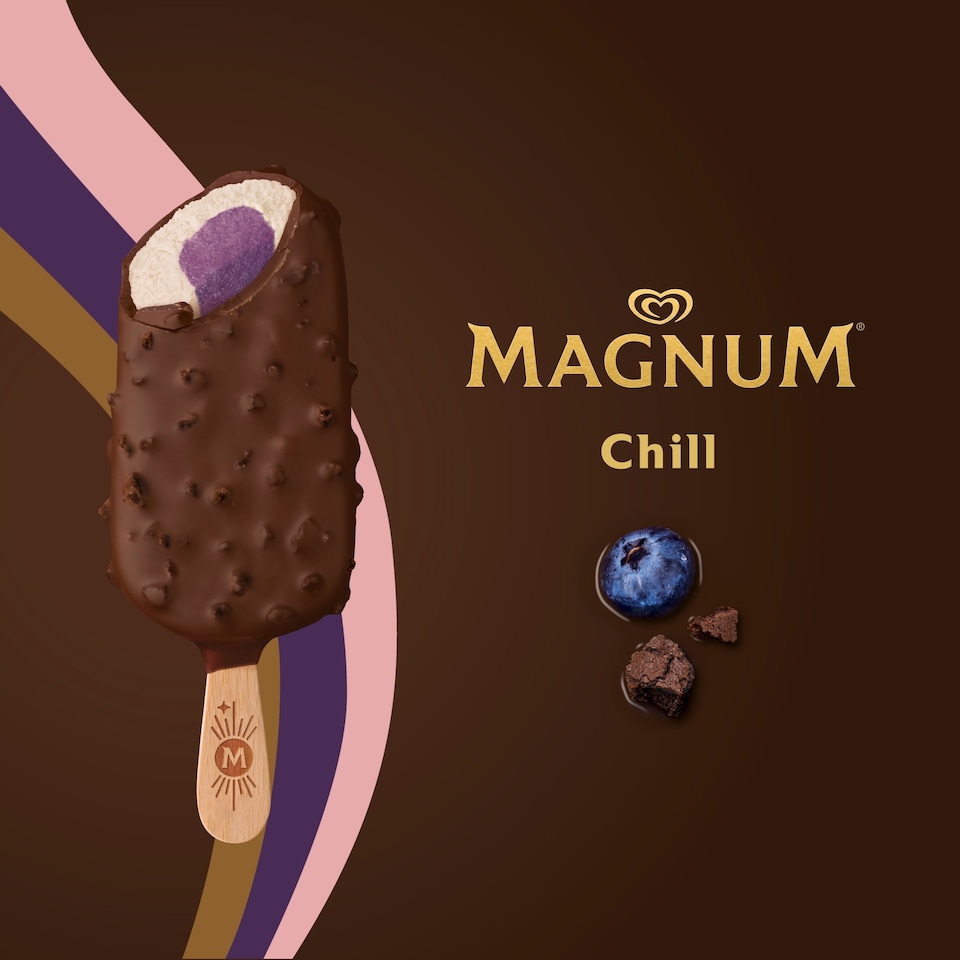image 1 of Magnum Chill Chocolate, Blueberry Cookies Ice Cream Sticks 3x90ml