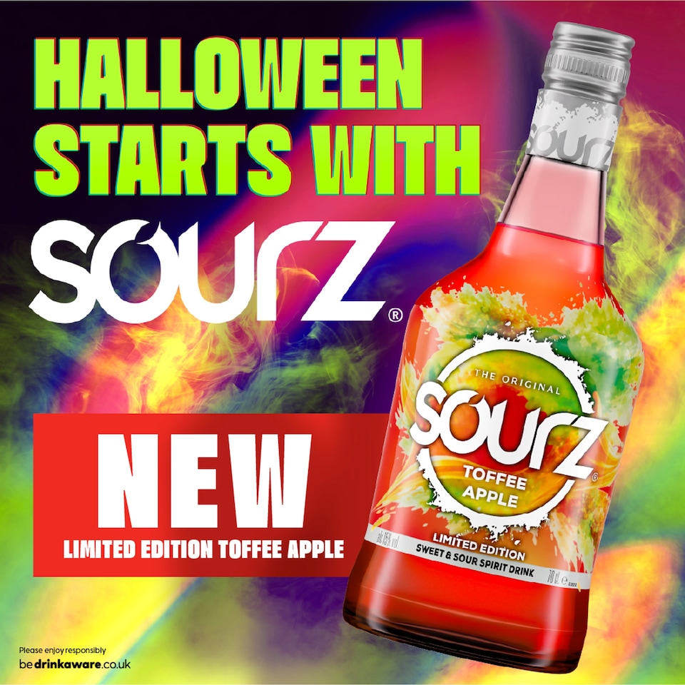 image 1 of Sourz Toffee Apple Sweet & Sour Liqueur 70cl-15%ABV