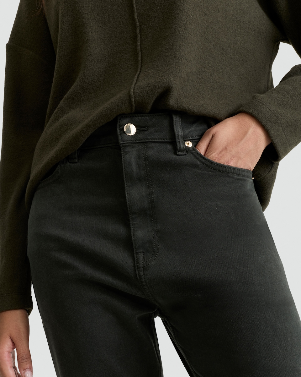 image 1 of F&F TENCEL™ Straight Leg Jeans in Olive