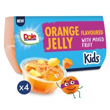 Dole Kids Orange Flavoured Jelly with Mixed Fruit 4 x 93g