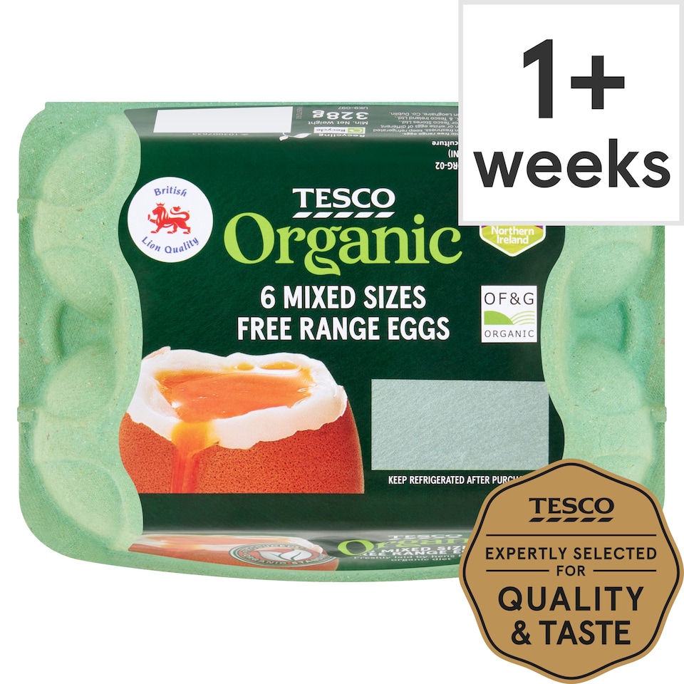 Tesco Mixed Sized Organic Eggs 6 Pack