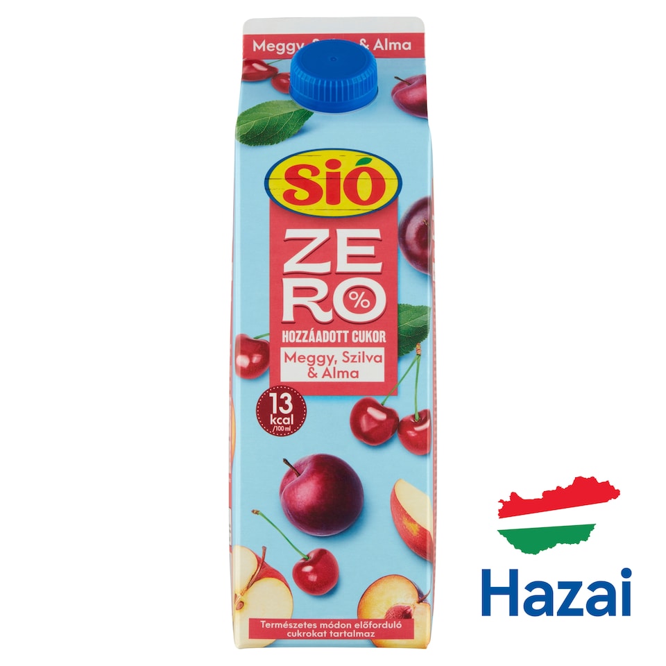 Sió Zero hozzáadott cukor meggy, szilva & alma gyümölcsital 1 l