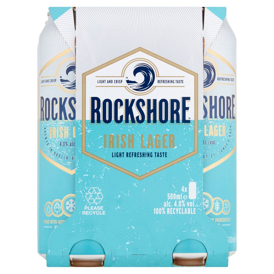 Rockshore Irish Lager Beer 4X500ml Can