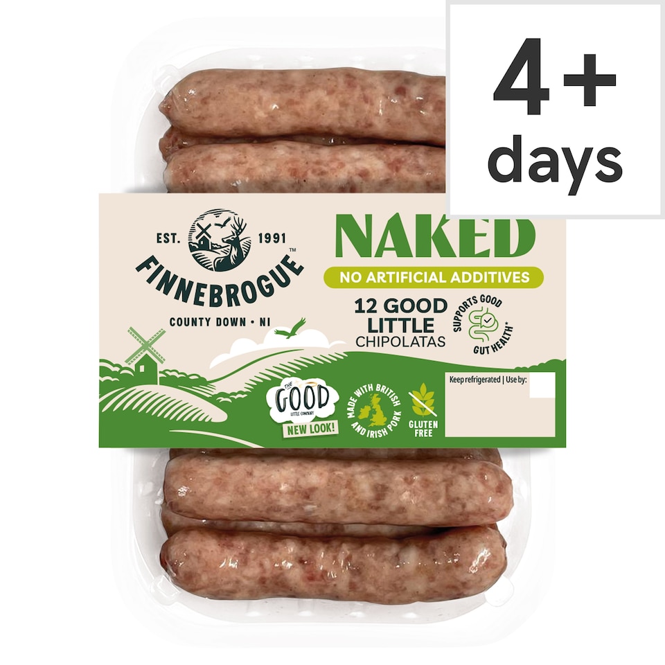 Finnebrogue Naked 12 Good Little Chipolatas 340g