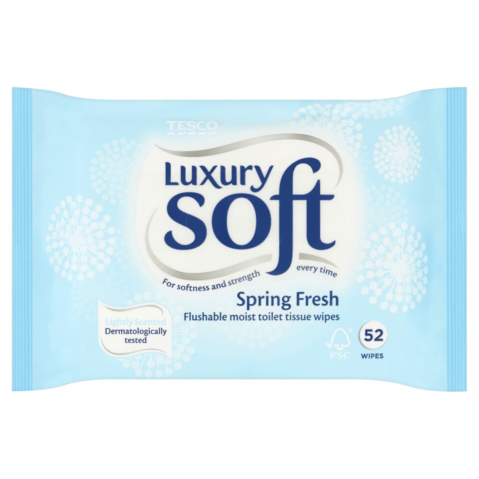 Tesco Luxury Soft Spring Fresh 52 Wipes