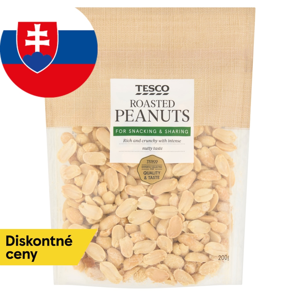 Tesco Arašidy jadrá blanšírované pražené nesolené 200 g