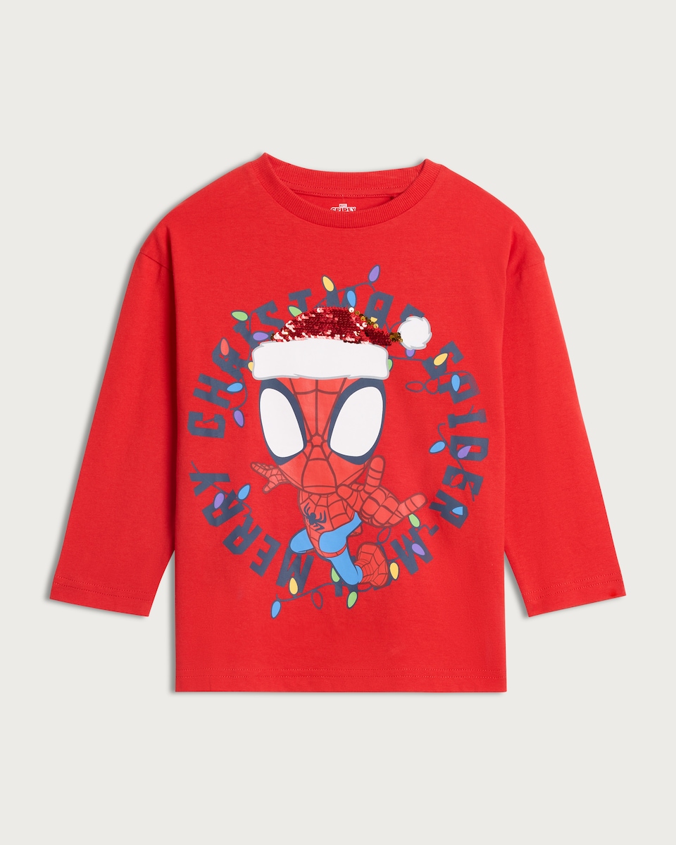 Marvel Spiderman Merry Christmas T-Shirt in Red