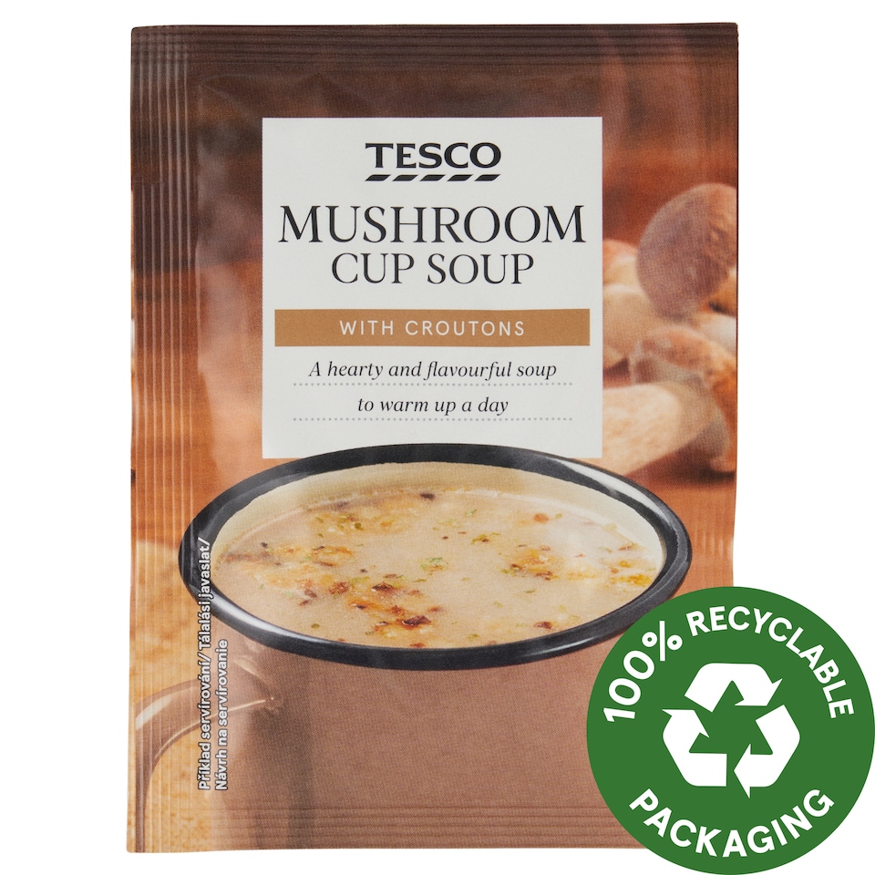 Tesco instant gombaleves pirított kenyérkockákkal 15 g