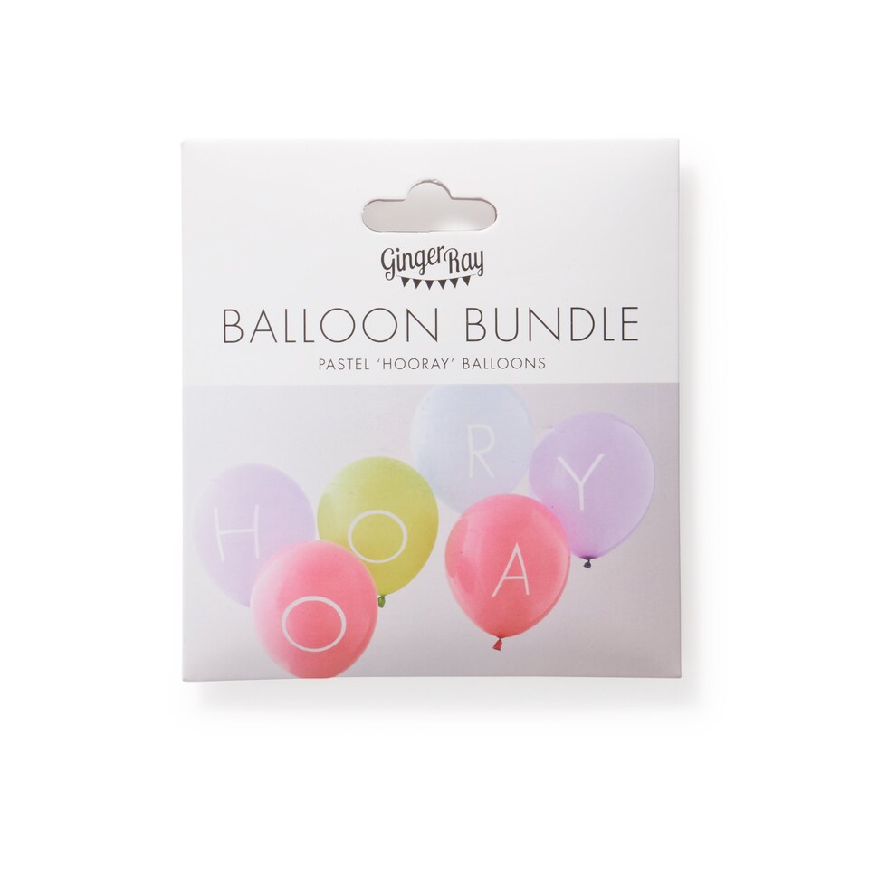 Ginger Ray Ombre 6 Pack 'Hooray' Balloons Tesco Groceries
