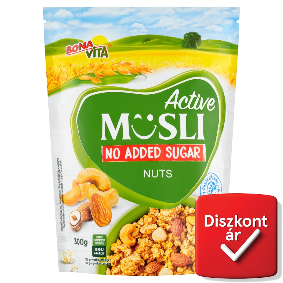 Bonavita Active ropogós müzli dióval 300g  1. kép
