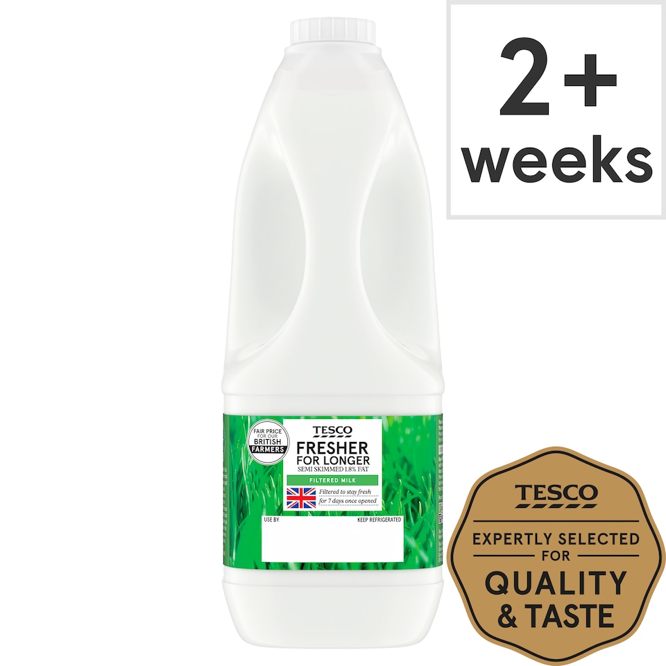 Tesco Filtered Semi Skimmed Milk 2 Litre