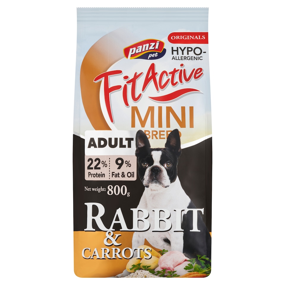 Panzi Pet Fit Active nyúl sárgarépával teljesértékű eledel felnőtt kutyák részére 800 g