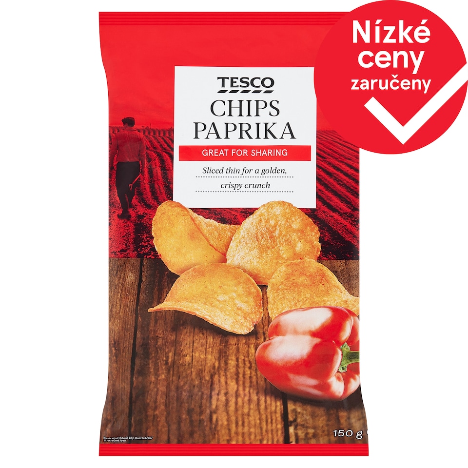 Tesco Chips Paprika 150g