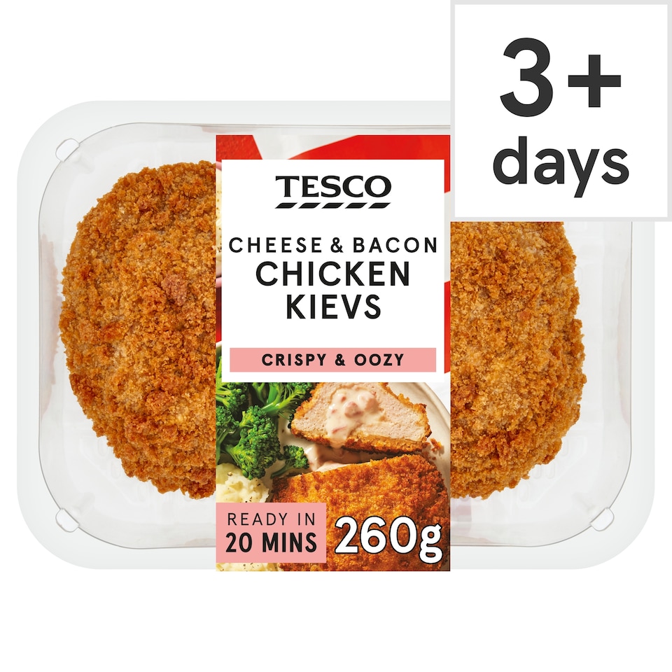 Tesco 2 Cheese and Bacon Chicken Kievs 260g