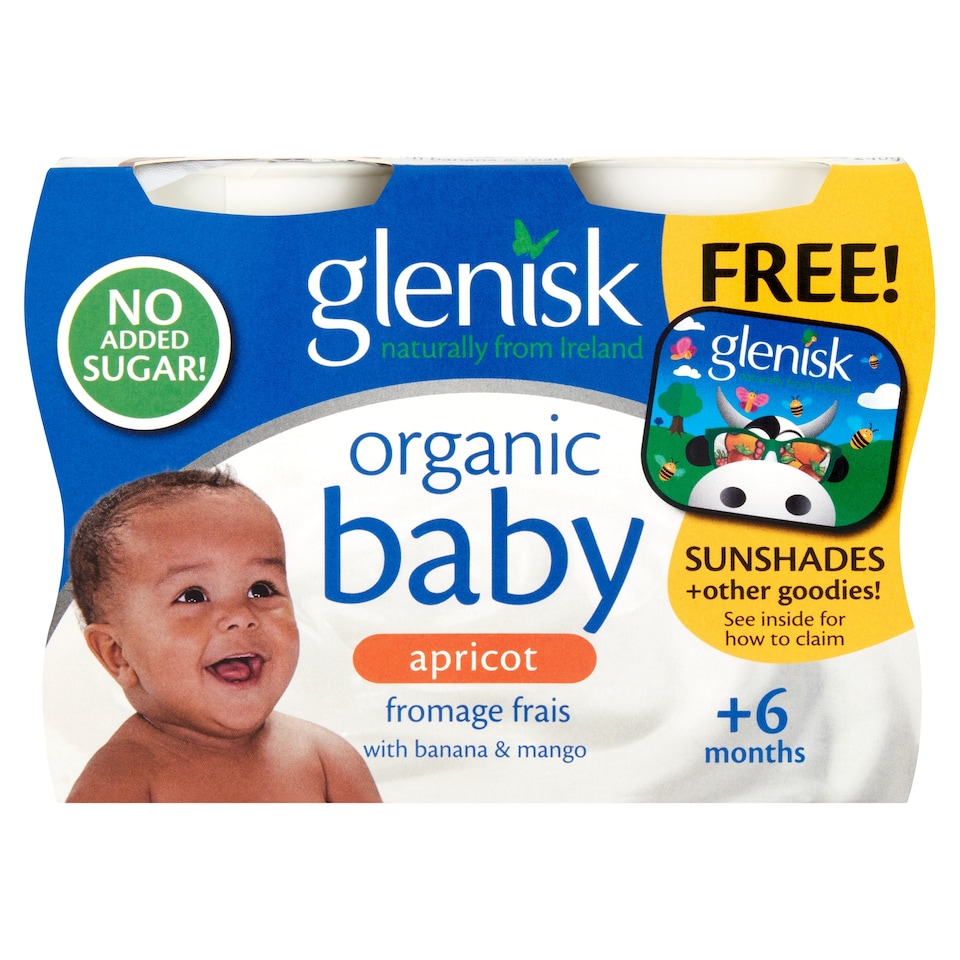 Glenik Organic Baby Fromage Frais Apricot Banana And Mango 4X60g