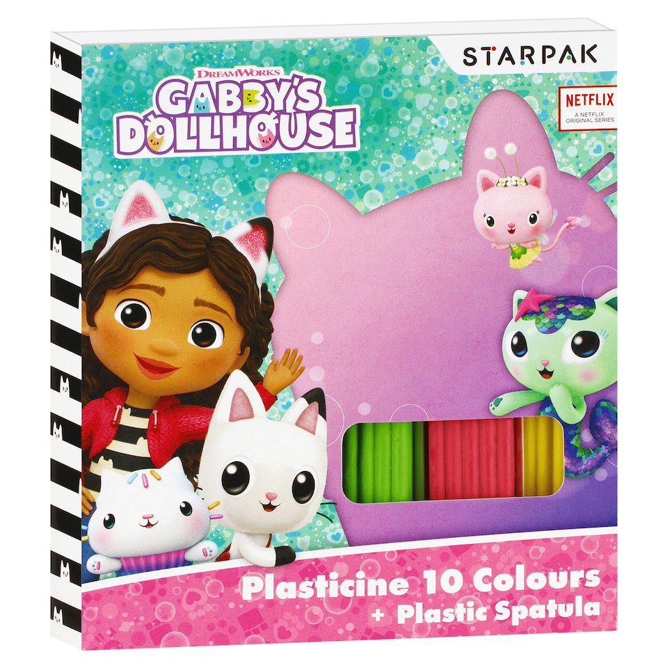 Gabby's Doll House Plasticine 10 Colours + Plastic Spatula