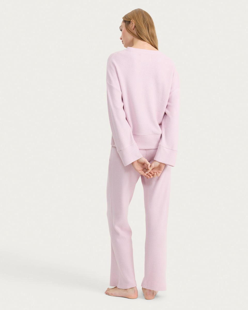 image 1 of F&F Waffle Textured Pyjama Set in Pink