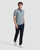 image 2 of F&F Pure Cotton Textured Geometric Print Polo Shirt in Navy
