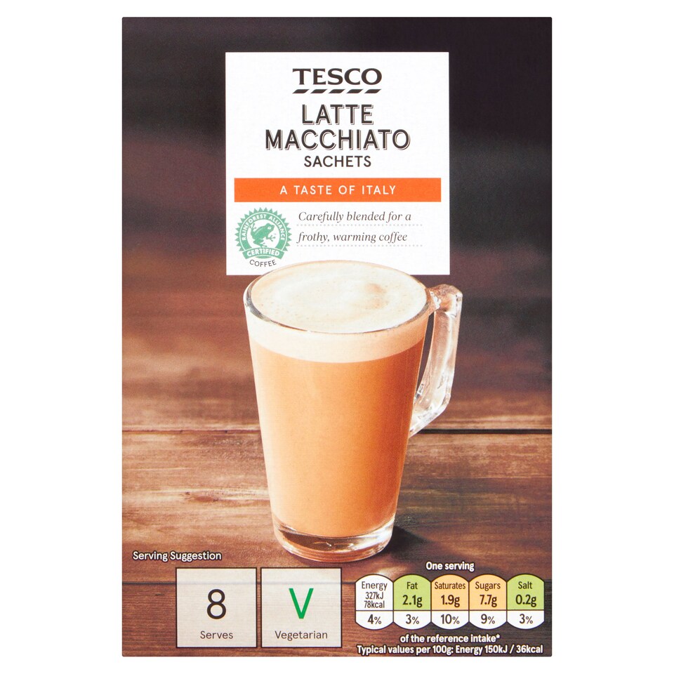 Tesco Latte Macchiato 8 Sachets 148G