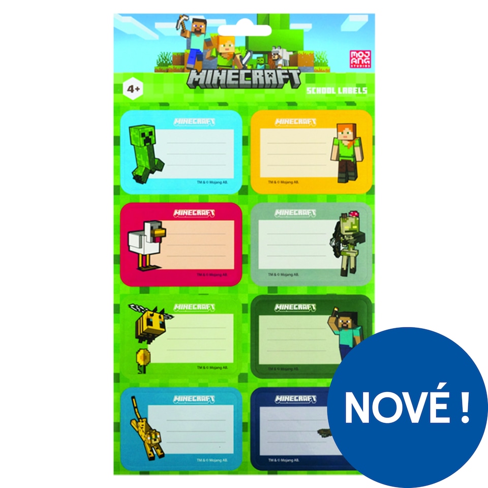 Minecraft Samolepky na sešity 24 ks