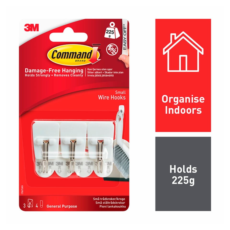 Command White Utensil Hooks 3 Hook 4 Strips