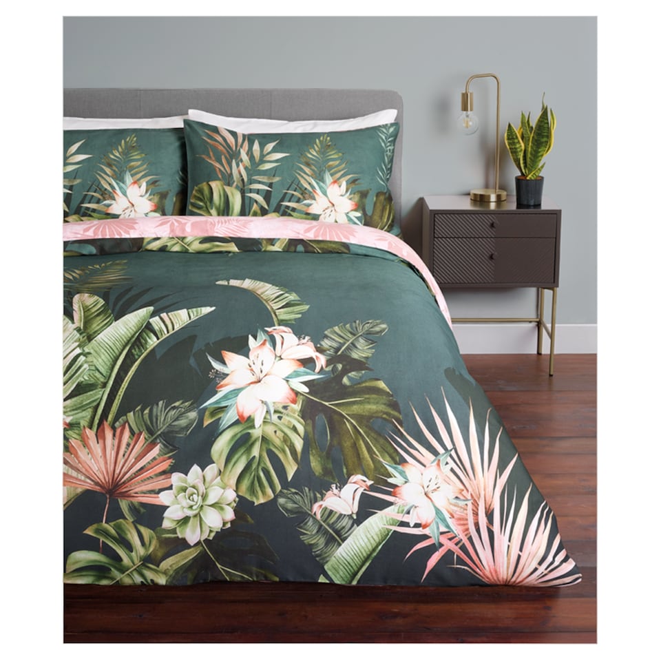 Fox & Ivy Digi Leaves Duvet Set Double