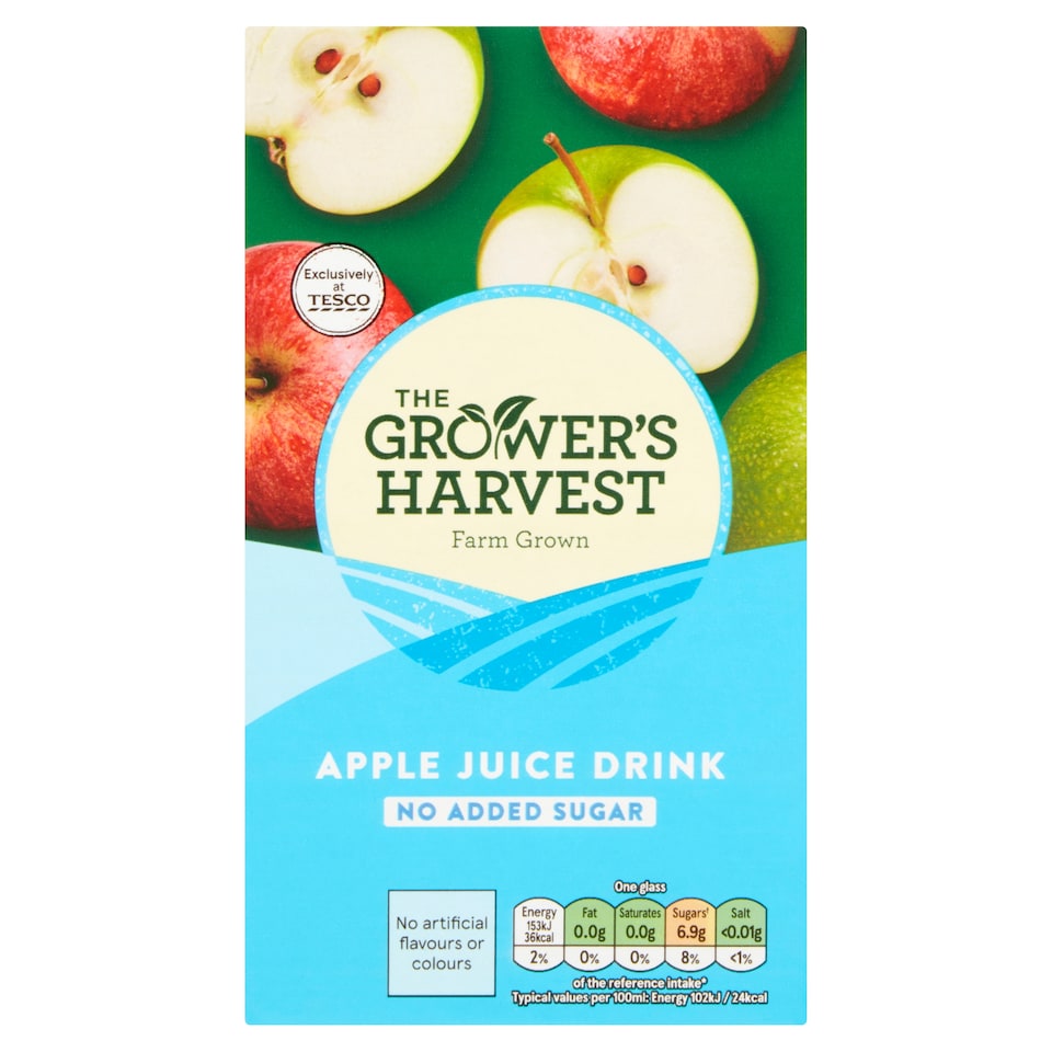Growers Harvest No Added Sugar Apple Juice Drink 1 Litre