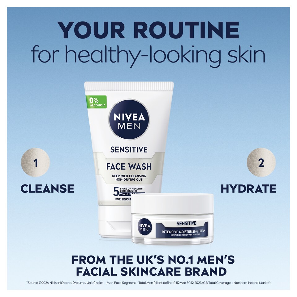image 1 of Nivea Men Sensitive Face Cream Intensive Moisturiser 50Ml
