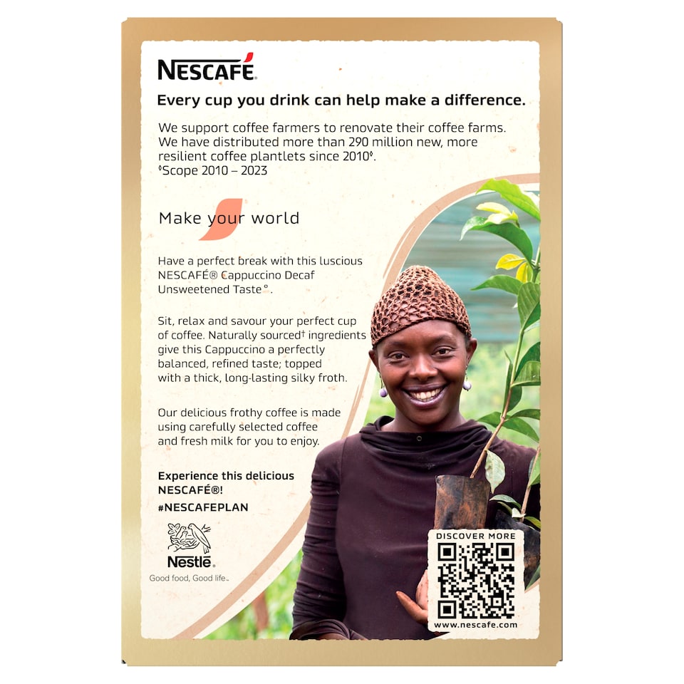 image 1 of Nescafe Cappuccino Decaf Unsweetened Instant Coffee 7 Sachets