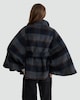 image 3 of The F&F Edit Check Print Belted Cape with Wool in Multi Blue