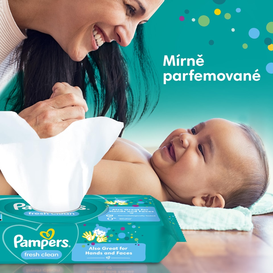 image 1 of Pampers Fresh Clean Baby Dětské Čisticí Ubrousky 1 Balení = 52 Čisticích Ubrousků