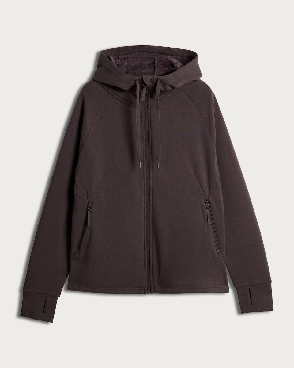 image 1 of F&F Active Full Zip Hooded Co-ord Jacket in Brown