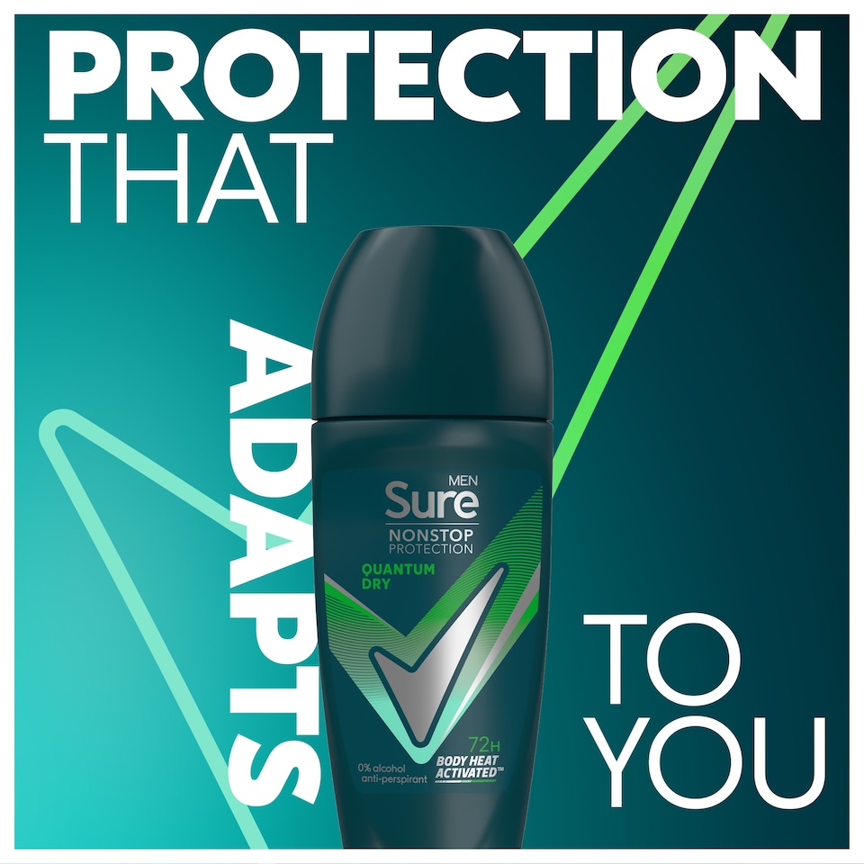 image 1 of Sure Men 72h Quantum Dry Roll-On Antiperspirant Deodorant 50ml